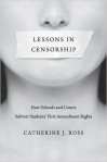 book jacket with photo of chin and neck with tape over the mouth were the Lessons in Censorship words appear